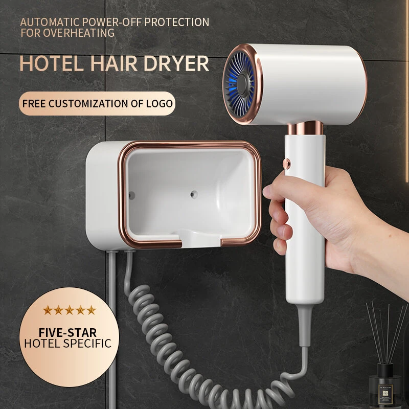 (image for) 2000W Powerful Ionic Wall-mounted Hair Dryer with Constant Temperature No Damage Hotel Hair Styling 3 Levels