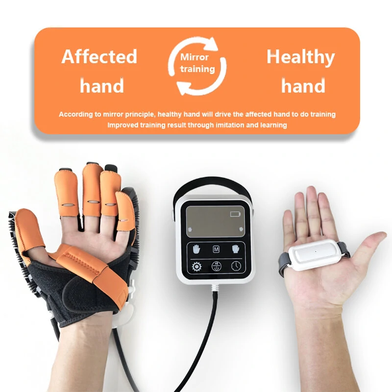 (image for) Rehabilitation Robot Gloves Hemiplegia Finger Rehabilitation Trainer Hand Function Recovery Finger Trainer Gloves Braces Supports Smart Glove for Hand Training